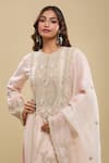 Shop Anamika Khanna Pink Sequins, Embroidery Round Neck Baby Kurta Set Online at Aza Fashions Shop_Anamika Khanna_Pink Sequins, Embroidery Round Neck Baby Kurta Set_Online_at_Aza_Fashions