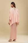 Shop_Anamika Khanna_Pink Embroidery Round Neck Tunic And Draped Skirt Set _at_Aza_Fashions