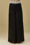 Shop_Anamika Khanna_Black Sequins, Embroidery Round , Square Cape And Pant Set _Online_at_Aza_Fashions
