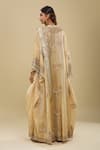 Shop_Anamika Khanna_Gold Sequins, Embroidery V-, Square Jacket And Draped Saree Pant Set _at_Aza_Fashions