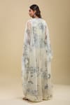 Shop_Anamika Khanna_Ivory Embroidery V-neck Jacket Top And Pant Set _at_Aza_Fashions