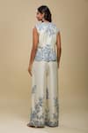 Buy_Anamika Khanna_Ivory Embroidery V-neck Jacket Top And Pant Set 