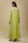 Shop_Anamika Khanna_Lime Sequins, Embroidery V-neck Green Kurta And Palazzo Set _at_Aza_Fashions