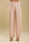 Anamika Khanna_Pink Embroidery Round Neck Kurta Pant Dupatta Set _Online_at_Aza_Fashions