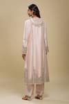 Shop_Anamika Khanna_Pink Embroidery Round Neck Kurta Pant Dupatta Set _at_Aza_Fashions