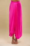 Anamika Khanna_Pink Embroidery Round Neck Bright Tunic And Skirt Set _Online_at_Aza_Fashions