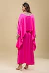 Shop_Anamika Khanna_Pink Embroidery Round Neck Bright Tunic And Skirt Set _at_Aza_Fashions