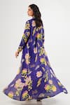Shop_Amrood_Blue Silk Halter , Open Floral Print Royal Sharara Set _at_Aza_Fashions