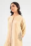Buy_Amrood_Beige Silk Sequins, Embroidery Round Neck Royal Kurta And Pant Set _Online_at_Aza_Fashions
