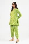 Buy_Amrood_Green Embroidery Round Neck Pure Banarsi Kurta Salwar Set 