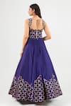 Shop_Amrood_Blue Embroidery Square Neck Designer Deep Lehenga Set _at_Aza_Fashions