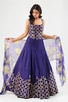 Shop_Amrood_Blue Embroidery Square Neck Designer Deep Lehenga Set _Online_at_Aza_Fashions