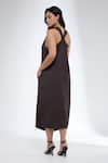 Shop_Krati Jain_Brown Cotton Beads Halter Neck Dress _at_Aza_Fashions