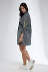 Shop_Krati Jain_Gray Cotton Collared Grey Anti Fit Shirt Dress _at_Aza_Fashions
