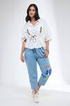 Buy_Krati Jain_White Cotton Collared Anti-fit Shirt _Online_at_Aza_Fashions