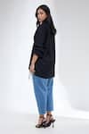 Shop_Krati Jain_Black Cotton Embroidery Collared Bug Motif Shirt _at_Aza_Fashions