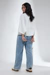 Shop_Krati Jain_White Cotton Round Neck Anti Fit Short Shirt _at_Aza_Fashions