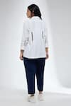 Shop_Krati Jain_White Cotton Collared Semi Fit Zip Detail Shirt _at_Aza_Fashions
