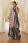 Buy_Rekha Agra_Cream Silk, Chanderi Embroidery Round Neck Kurta Set _at_Aza_Fashions