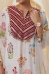 Buy_Rekha Agra_White Handloom Cotton, Organza Embroidery, Zari Floral Printed Sharara Set _Online_at_Aza_Fashions