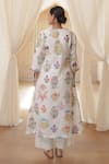 Shop_Rekha Agra_White Mukaish, Chanderi, Cotton Embroidery, Gota Patti Floral A-line Kurta Set _at_Aza_Fashions