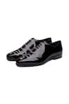 Buy_Shutiq_Black Embroidery Sesha Dragon Stitched Patent Leather Shoes _Online_at_Aza_Fashions