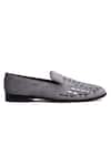 Shutiq_Gray Zen Grey Hand Embroidered Loafers _Online_at_Aza_Fashions