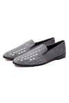Buy_Shutiq_Gray Zen Grey Hand Embroidered Loafers _Online_at_Aza_Fashions