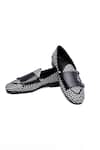 Buy_Shutiq_Black Tessera Woven Leather Monk Shoes _at_Aza_Fashions