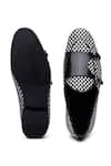 Shop_Shutiq_Black Tessera Woven Leather Monk Shoes _at_Aza_Fashions