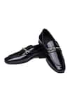 Buy_Shutiq_Black Buckles Prism Coal Leather Loafers _at_Aza_Fashions