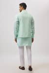 Shop_Spring Break_Mint Dupion, Silk Green Embroidered Nehru Jacket _at_Aza_Fashions