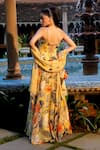 Shop_Affroz_Yellow Organza, Cotton Satin, Silk Sequins, Beads Sweetheart Floral Anarkali Set _at_Aza_Fashions