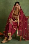 Buy_Saina Kapoor_Purple Chanderi Embroidery Keyhole Neck Choga Kurta Set _Online_at_Aza_Fashions