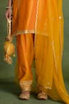 Buy_Saina Kapoor_Orange Chanderi Embroidery Round Neck Kurta Set _Online_at_Aza_Fashions