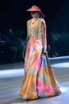 Shop_Rishi And Vibhuti_Yellow Crepe, Organza Tassels V-neck Designer Palette Prose Lehenga Set _at_Aza_Fashions