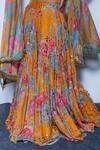 Buy_Rishi And Vibhuti_Yellow Organza Sequins V-neck Amber Affair Lehenga Set _Online_at_Aza_Fashions