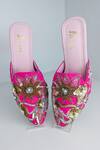 Shop_Azora_Fuchsia Sequins, Embroidery Pink Glo Fuschia Embellished Heels _at_Aza_Fashions