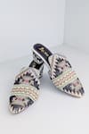 Buy_Azora_Black Embroidery Riwayaat Jacquard Embellished Heels _at_Aza_Fashions