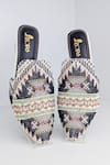 Shop_Azora_Black Embroidery Riwayaat Jacquard Embellished Heels _at_Aza_Fashions