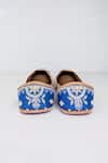 Buy_Azora_Blue Naayab Embroidered Raw Silk Juttis _Online_at_Aza_Fashions