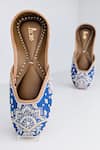 Shop_Azora_Blue Naayab Embroidered Raw Silk Juttis _Online_at_Aza_Fashions