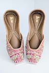 Shop_Azora_Pink Shiddat Embroidered Raw Silk Juttis _at_Aza_Fashions