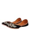 Buy_Kurrbat_Black Aza Velvet Embroidered Juttis _Online_at_Aza_Fashions