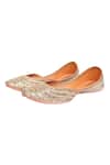 Buy_Kurrbat_Gold Chandelier Embroidered Juttis _Online_at_Aza_Fashions