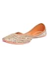 Shop_Kurrbat_Gold Chandelier Embroidered Juttis _Online_at_Aza_Fashions