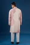 Shop_Countrymade_Pink Embroidery Old Rose Line Pattern Kurta Set _at_Aza_Fashions