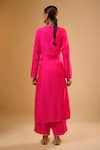 Shop_Label Niti Bothra_Pink Silk Embroidery V-neck Kurta With Pant _at_Aza_Fashions