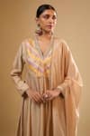 Buy_Label Niti Bothra_Ivory Silk Embroidery V-neck Kurta With Pant _Online_at_Aza_Fashions