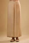 Label Niti Bothra_Ivory Silk Embroidery V-neck Kurta With Pant _at_Aza_Fashions
